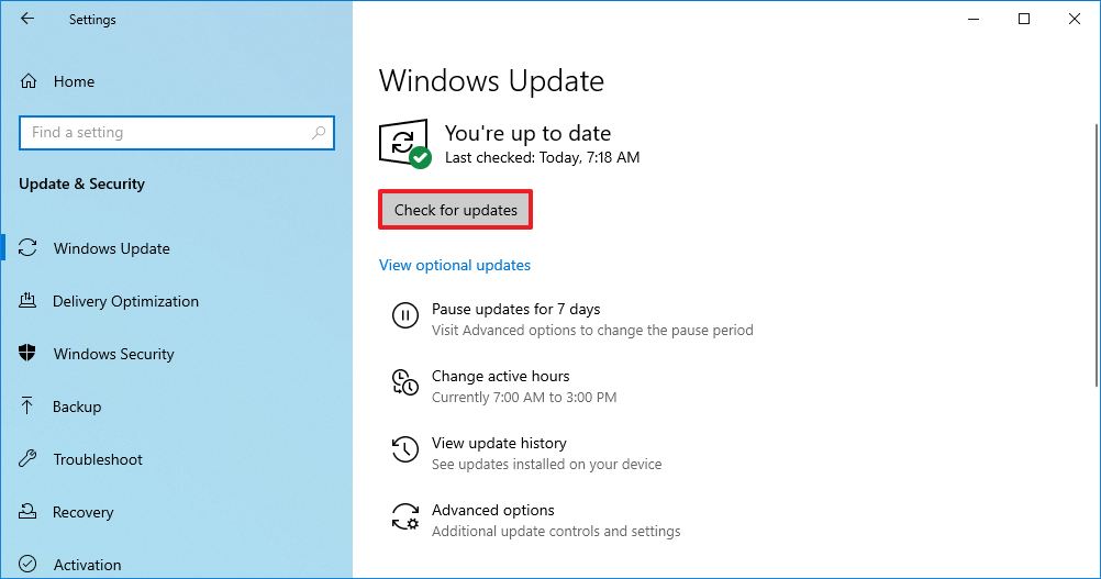 Windows 10 安裝更新